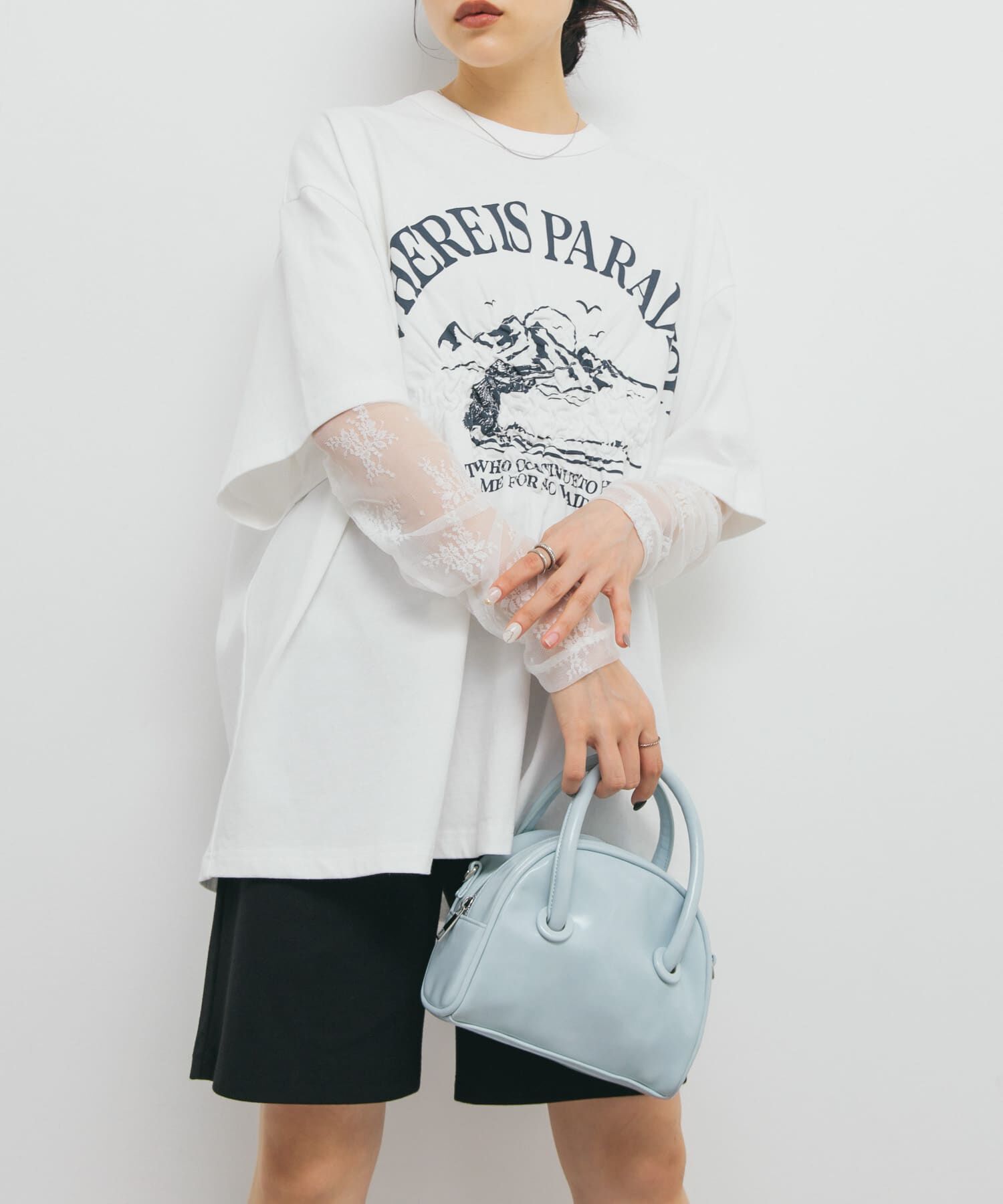  「シャーリングプリントTEE」|Tシャツ・カットソー|