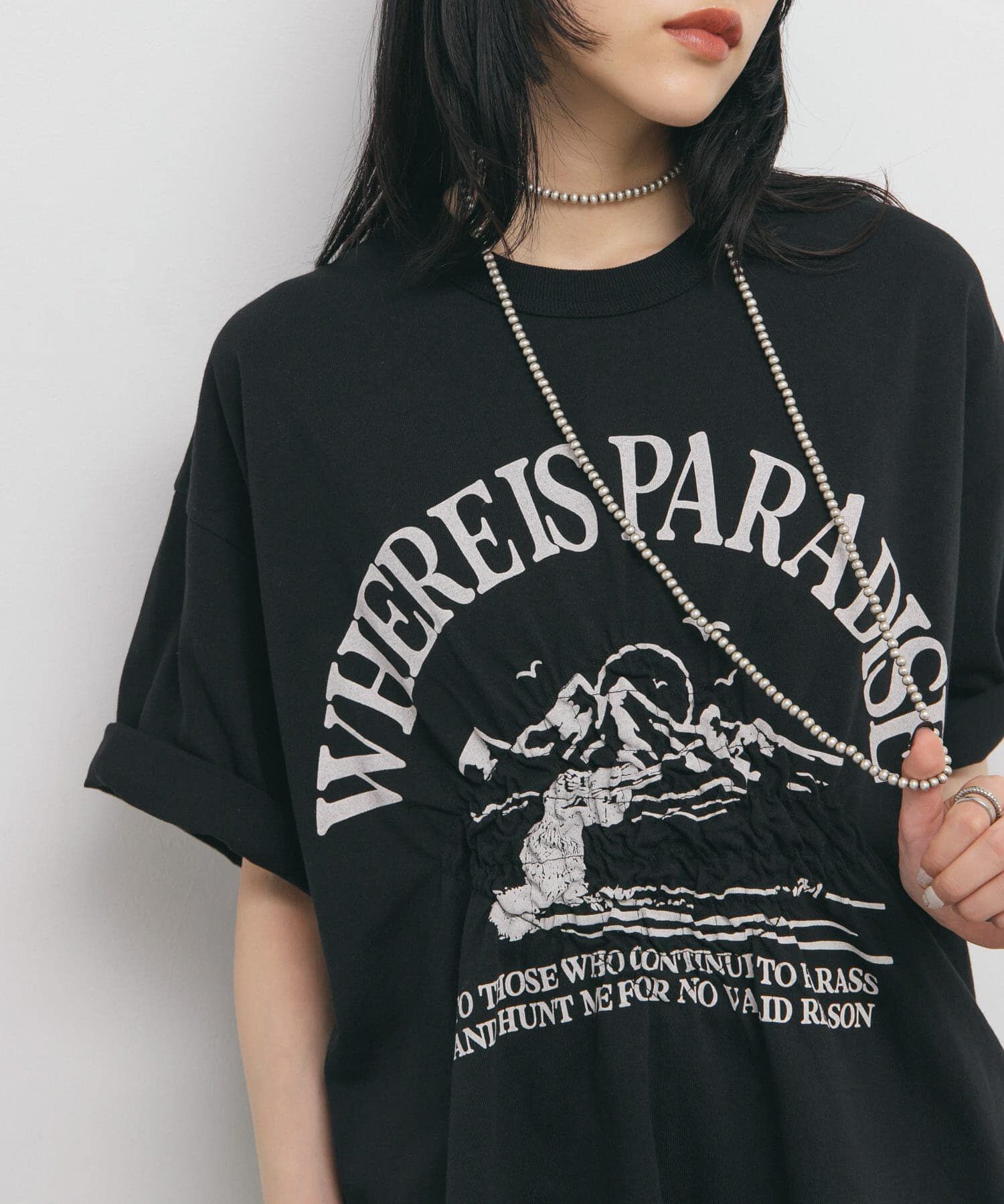  「シャーリングプリントTEE」|Tシャツ・カットソー|