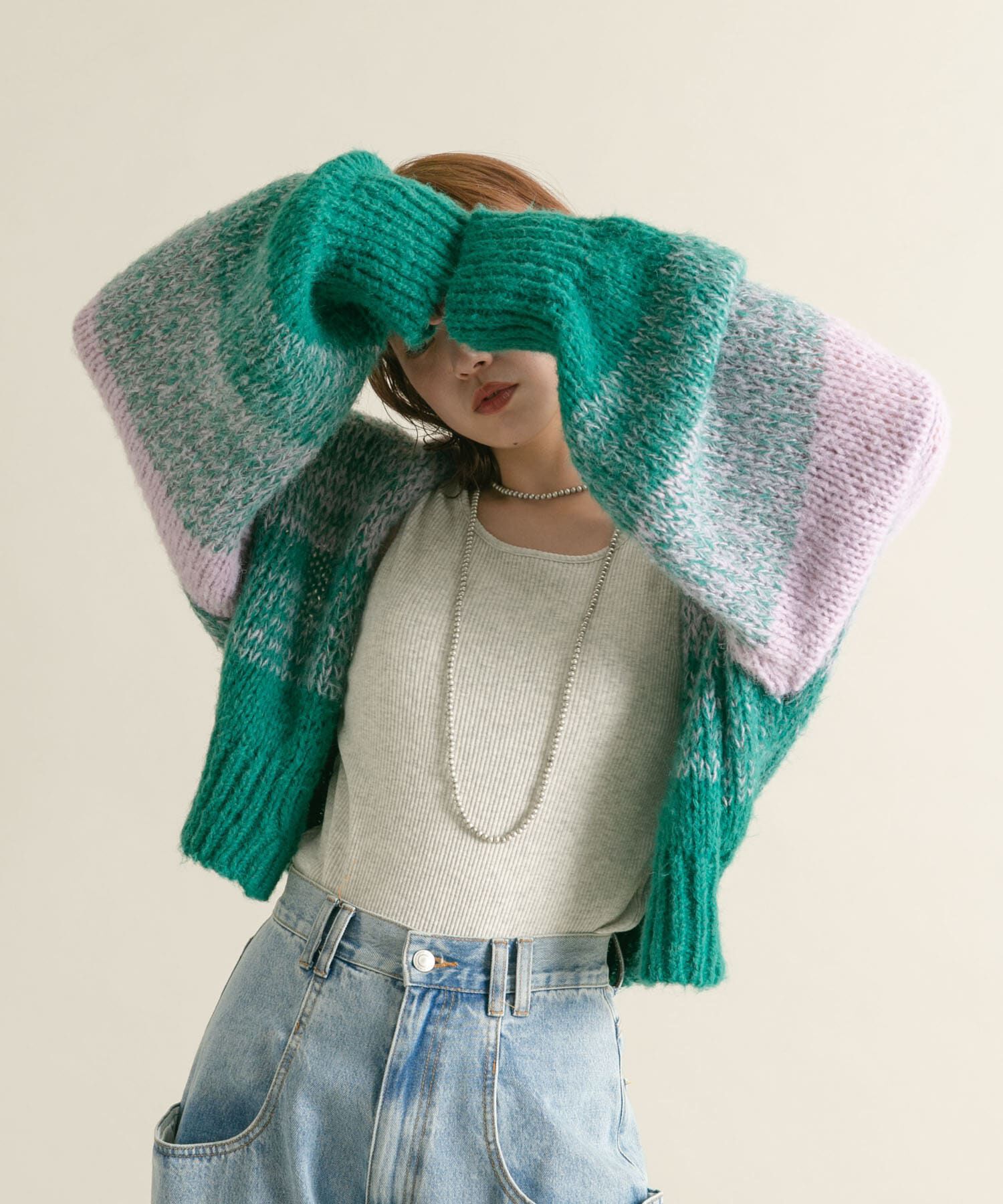  「『WEB/一部店舗限定』グラデーションショートカーディガン」|カーディガン|