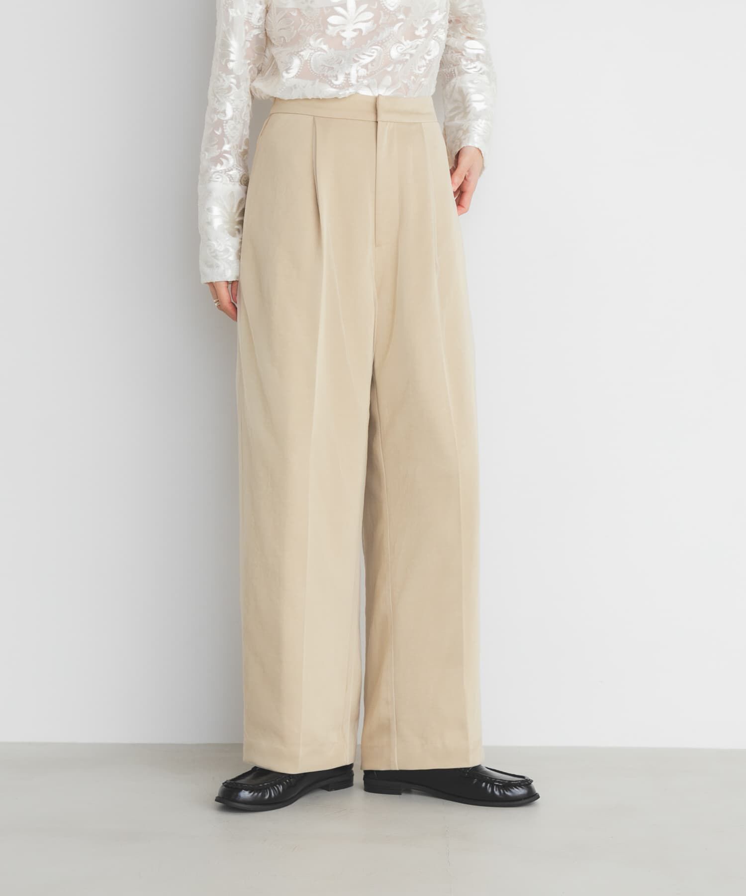  「サテンチュールパンツ」|その他|ベージュ
