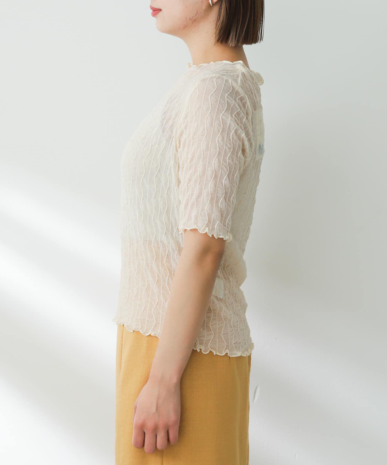 SENSE OF PLACE by URBAN RESEARCH「ウェーブパターンシアートップ(5分袖)」|Tシャツ・カットソー|