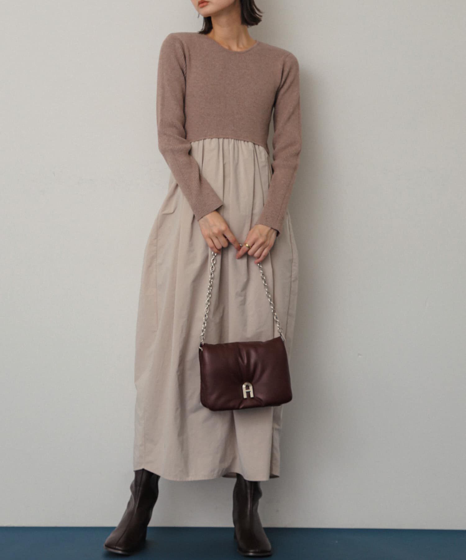 SENSE OF PLACE by URBAN RESEARCH「ドッキングコクーンワンピース」|ワンピース|ライトベージュ