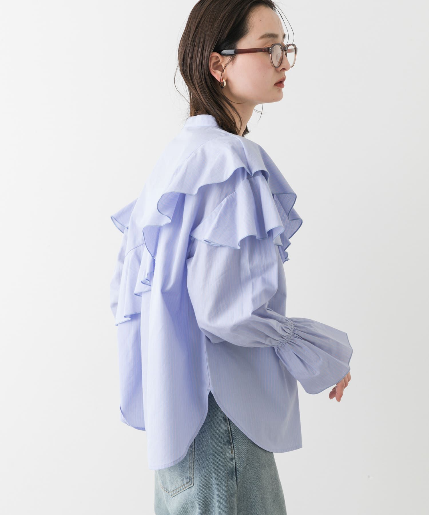 SENSE OF PLACE by URBAN RESEARCH「アシメフリルブラウス」|シャツ・ブラウス|
