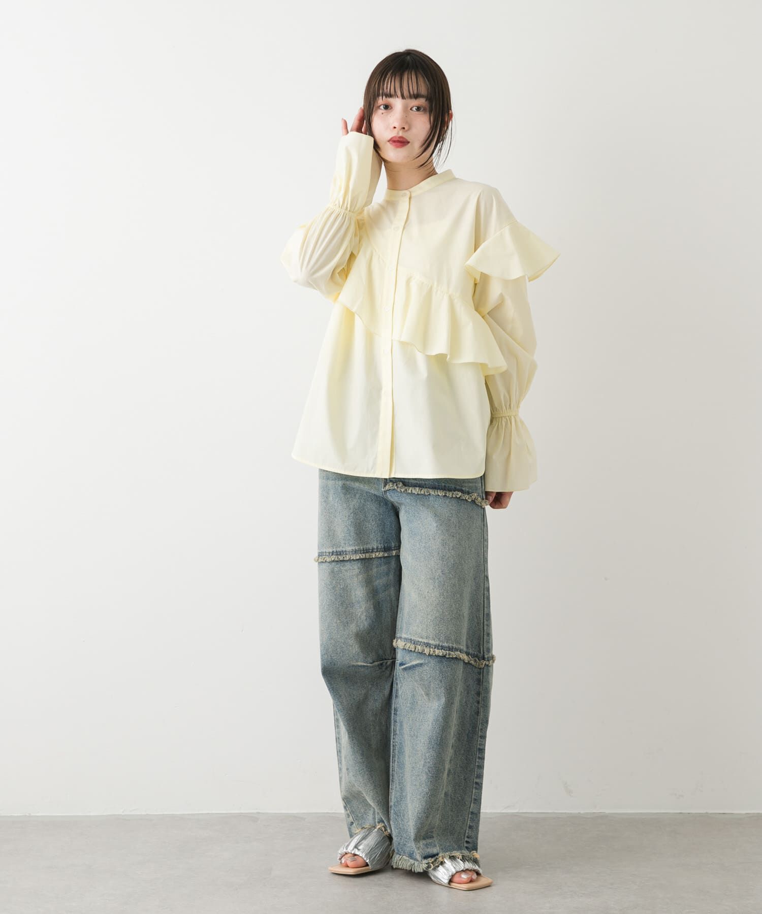 SENSE OF PLACE by URBAN RESEARCH「アシメフリルブラウス」|シャツ・ブラウス|