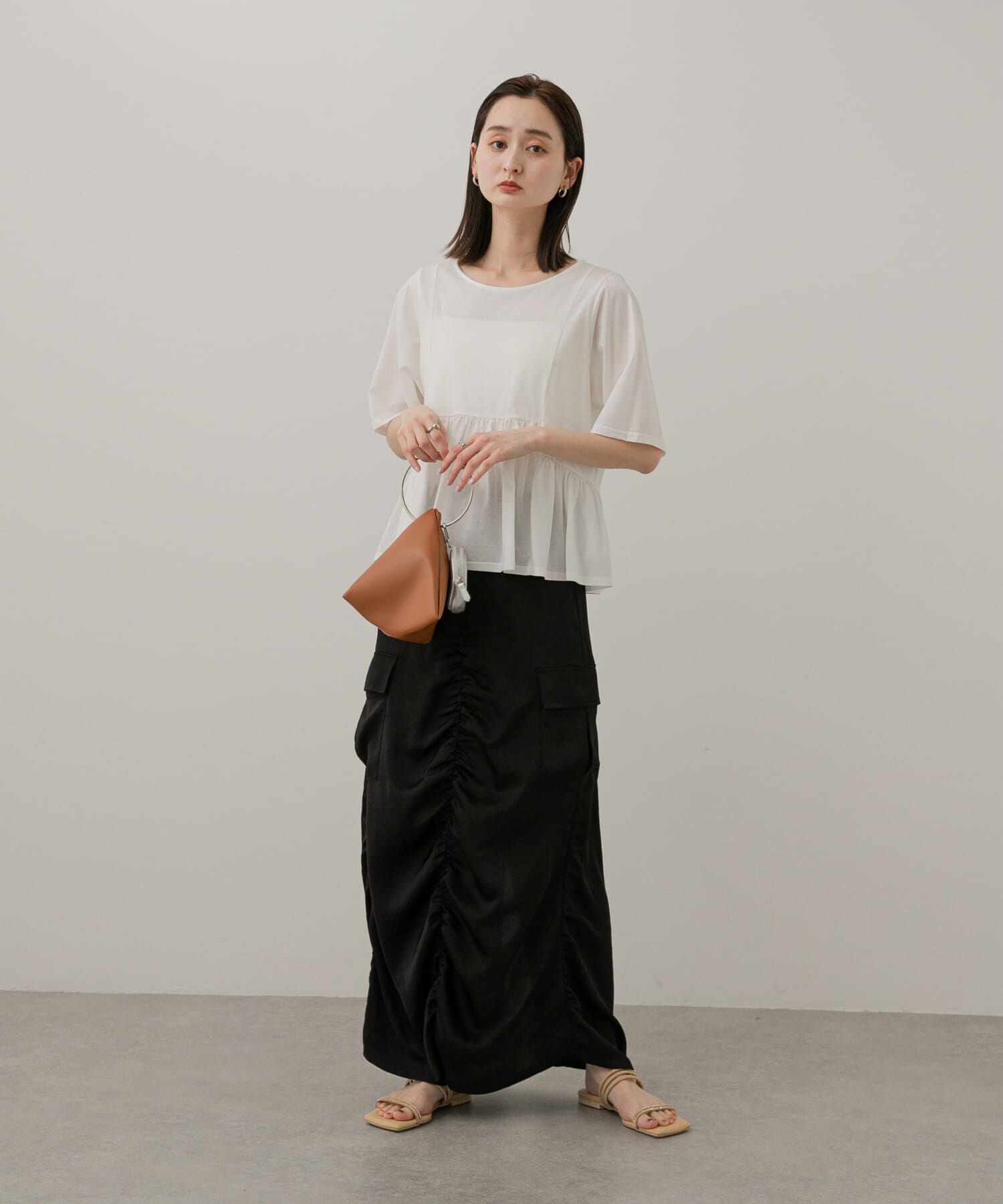 SENSE OF PLACE by URBAN RESEARCH「クルーネックペプラムフリルトップ」|Tシャツ・カットソー|