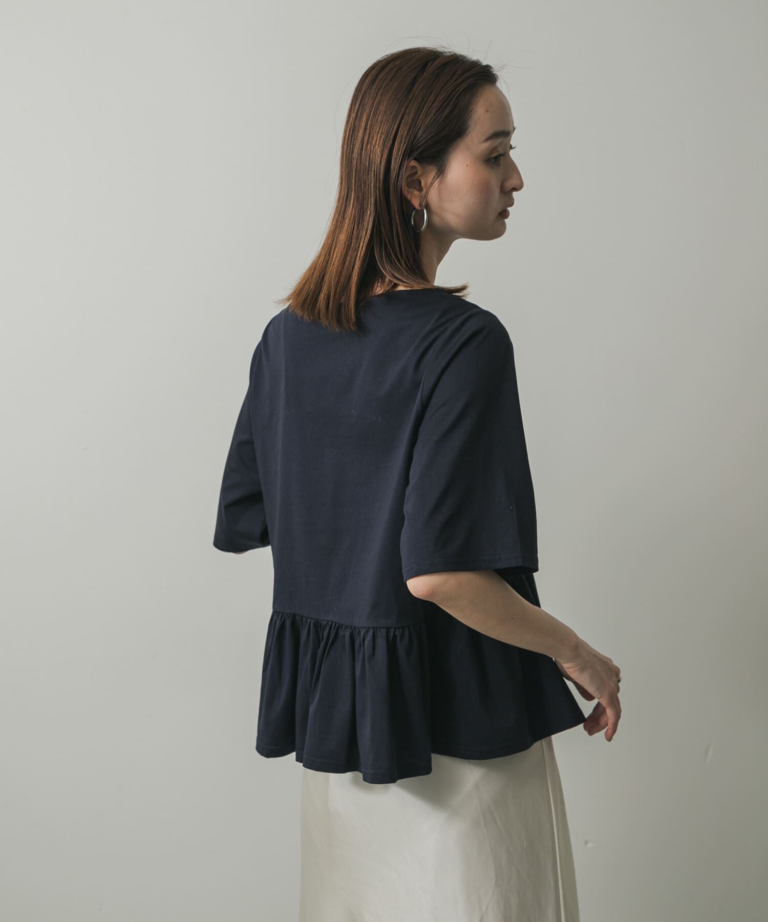 SENSE OF PLACE by URBAN RESEARCH「クルーネックペプラムフリルトップ」|Tシャツ・カットソー|