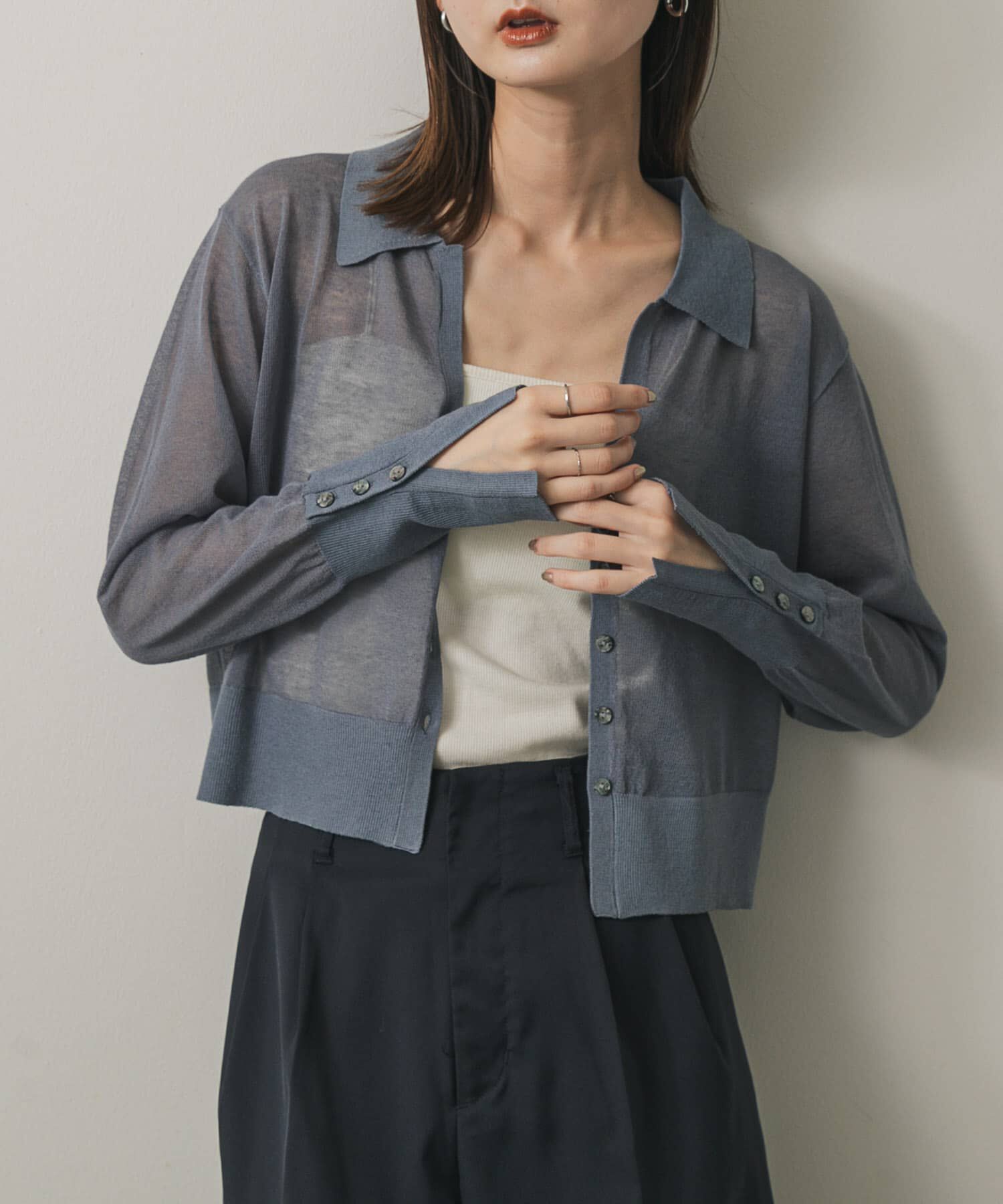 SENSE OF PLACE by URBAN RESEARCH「シアースキッパーカーディガン」|カーディガン|ライトブルー