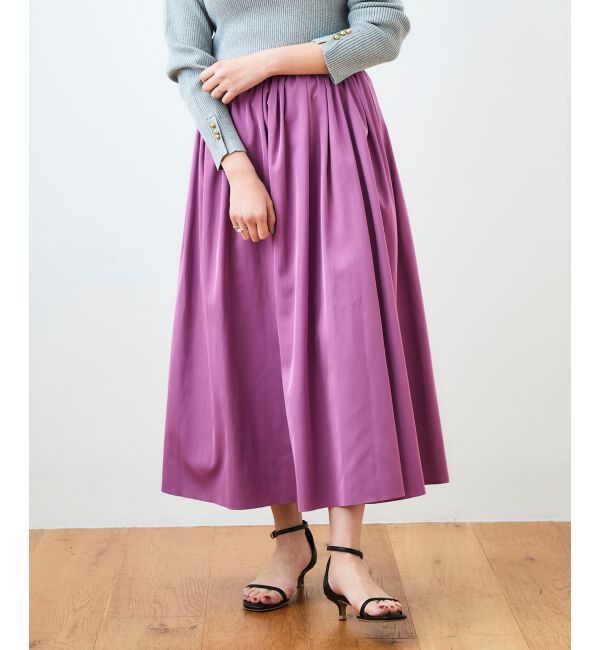  「リバーシブルタフタギャザースカート」|スカート|