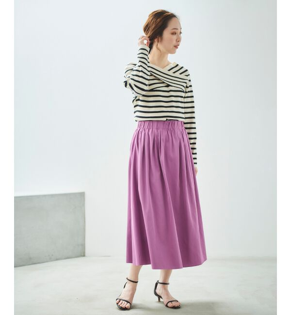  「リバーシブルタフタギャザースカート」|スカート|