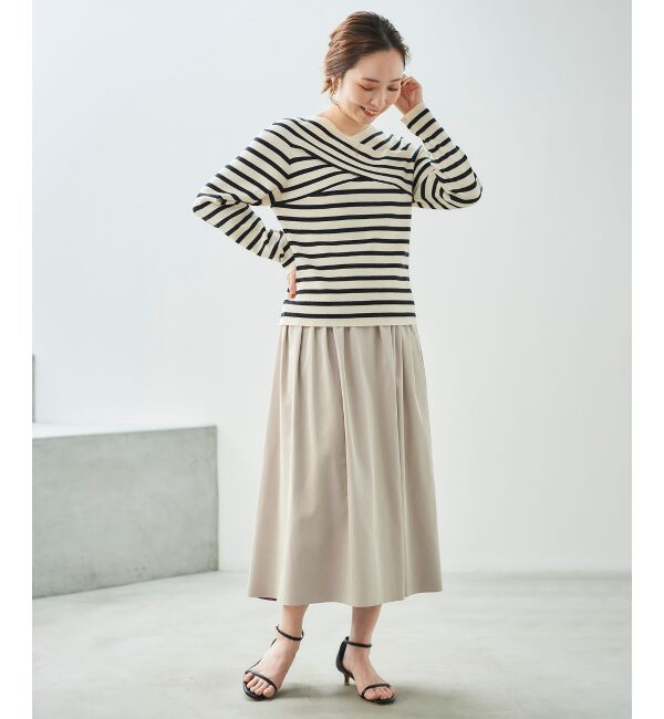  「リバーシブルタフタギャザースカート」|スカート|