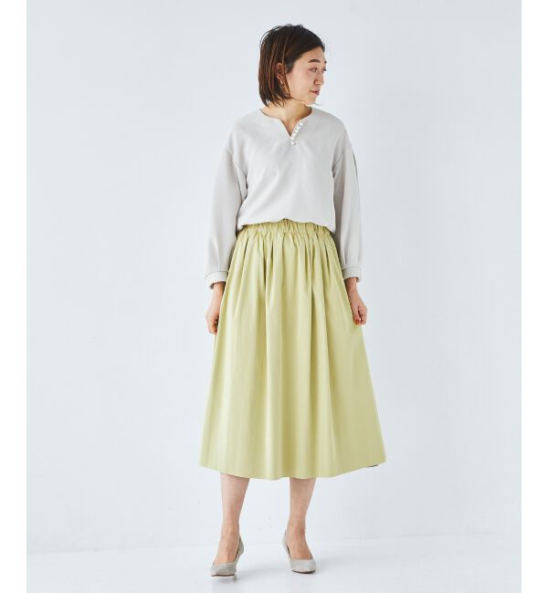 「リバーシブルタフタギャザースカート」|スカート|