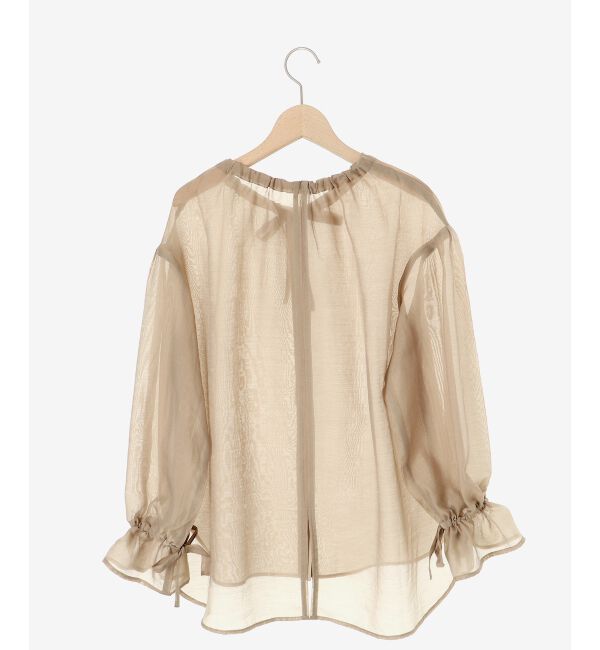 le.coeur blanc「《手洗い可能》シアーギャザーリボンブラウス」|シャツ・ブラウス|