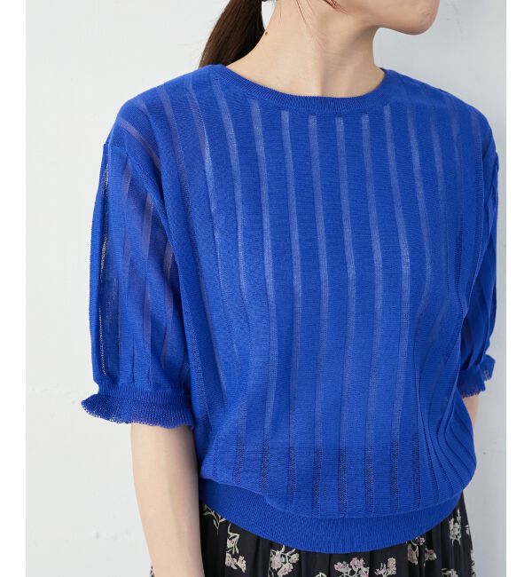  「《WEB限定アイテム》シアーストライプニット」|ニット・セーター|