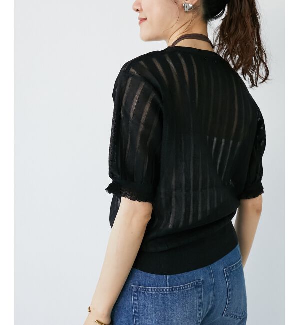  「《WEB限定アイテム》シアーストライプニット」|ニット・セーター|