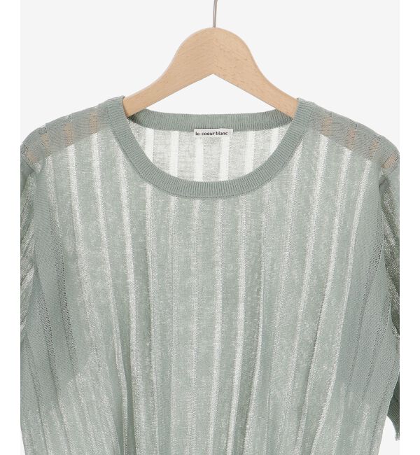  「《WEB限定アイテム》シアーストライプニット」|ニット・セーター|