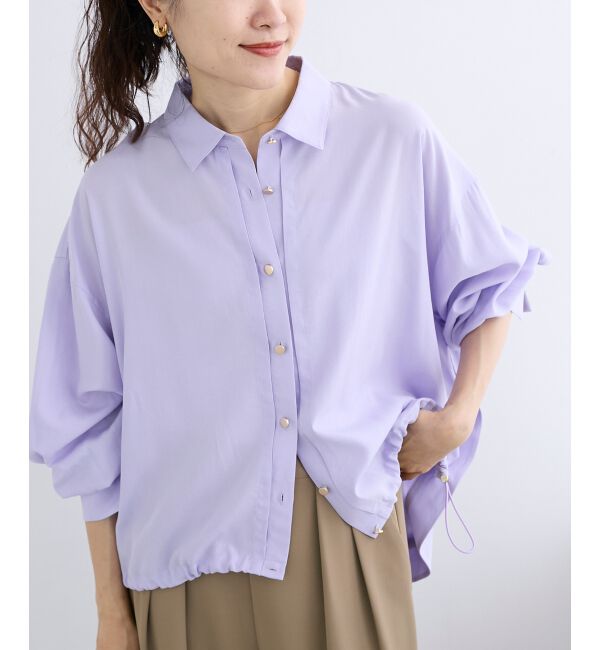  「裾ドロストレギュラーカラーシャツ」|シャツ・ブラウス|パープル