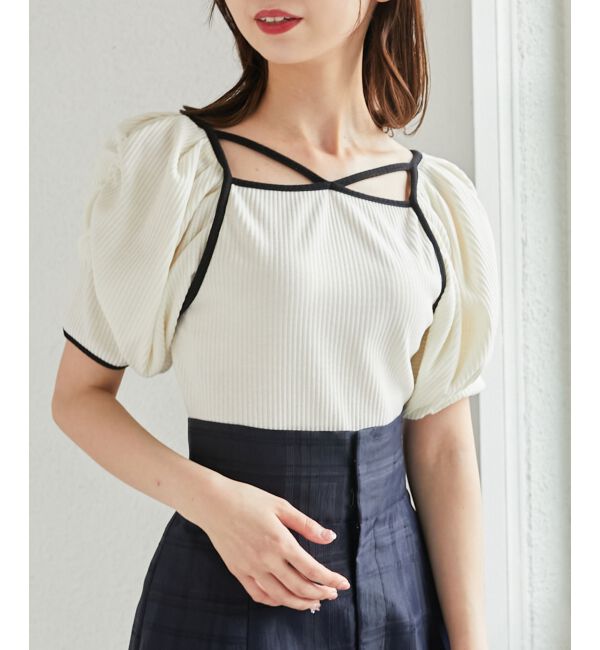 MAJESTICLEGON「パイピングリブトップス」|Tシャツ・カットソー|