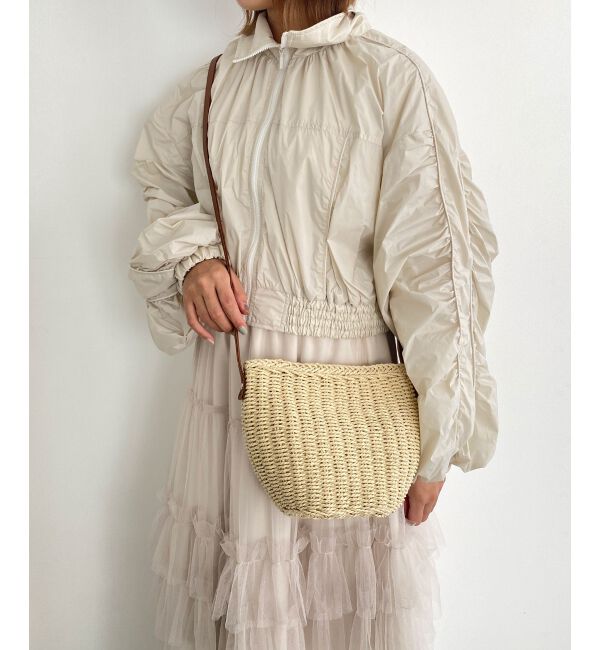 MAJESTICLEGON「雑材ラウンドショルダーバッグ」|ショルダー・メッセンジャー|ベージュ