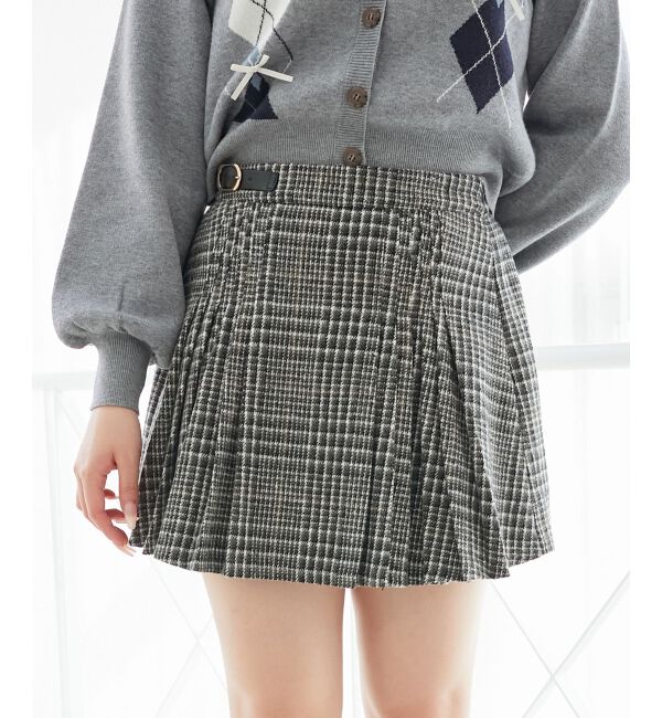 MAJESTICLEGON「サイドベルトプリーツミニスカパン」|スカート|