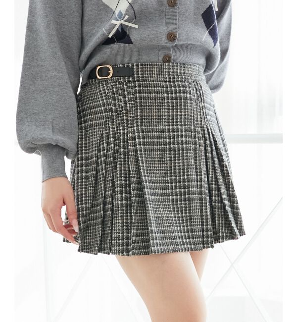 MAJESTICLEGON「サイドベルトプリーツミニスカパン」|スカート|