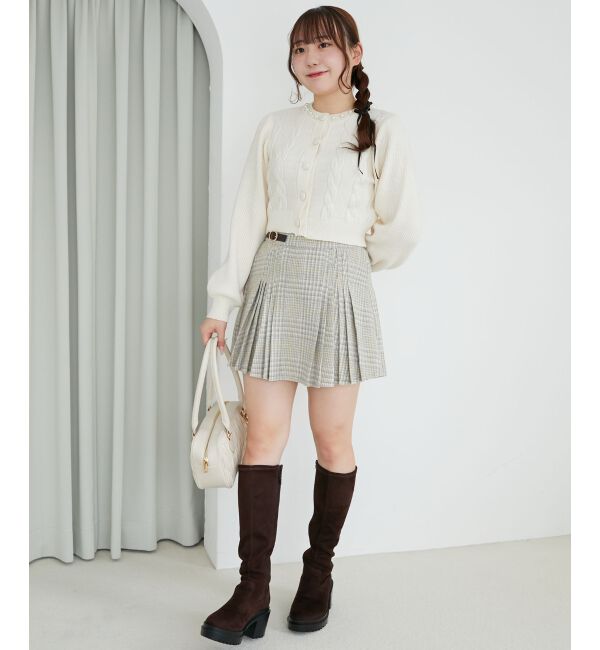 MAJESTICLEGON「サイドベルトプリーツミニスカパン」|スカート|