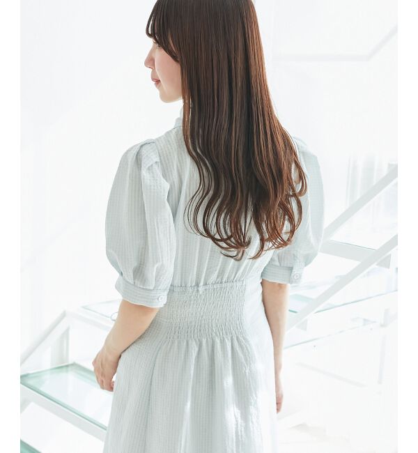  「サイドレースアップシャツワンピース」|ワンピース|