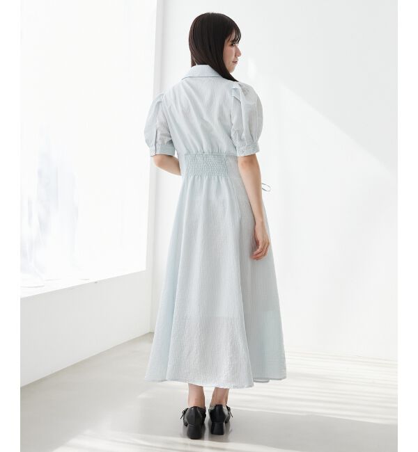  「サイドレースアップシャツワンピース」|ワンピース|