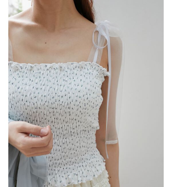  「カップ付ダブルリボンキャミソール」|キャミソール|