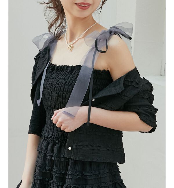  「カップ付ダブルリボンキャミソール」|キャミソール|