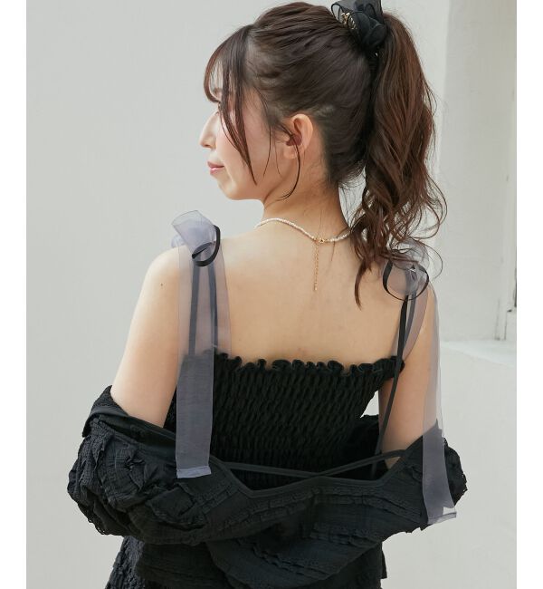  「カップ付ダブルリボンキャミソール」|キャミソール|