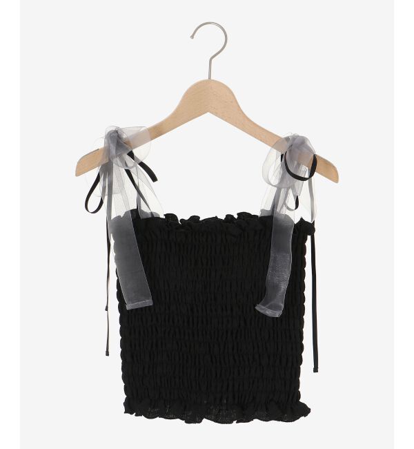  「カップ付ダブルリボンキャミソール」|キャミソール|