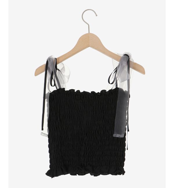  「カップ付ダブルリボンキャミソール」|キャミソール|