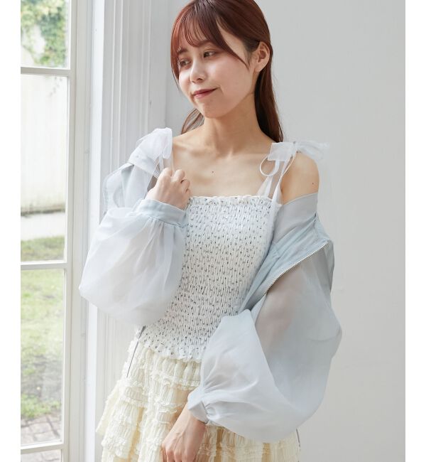  「カップ付ダブルリボンキャミソール」|キャミソール|