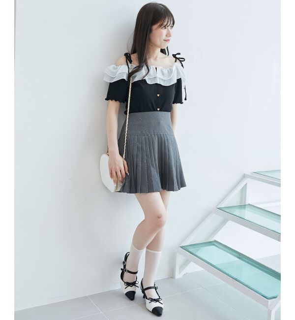  「シアーフリルオフショルカットトップス」|Tシャツ・カットソー|