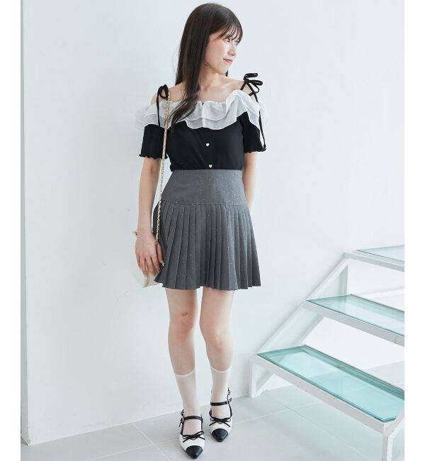  「シアーフリルオフショルカットトップス」|Tシャツ・カットソー|