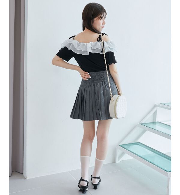  「シアーフリルオフショルカットトップス」|Tシャツ・カットソー|