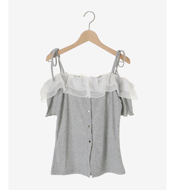  「シアーフリルオフショルカットトップス」|Tシャツ・カットソー|