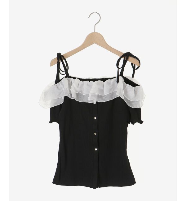  「シアーフリルオフショルカットトップス」|Tシャツ・カットソー|