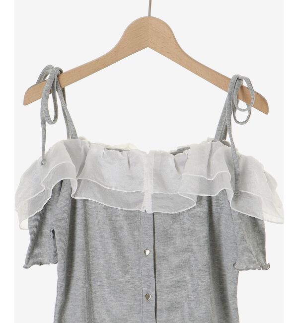  「シアーフリルオフショルカットトップス」|Tシャツ・カットソー|