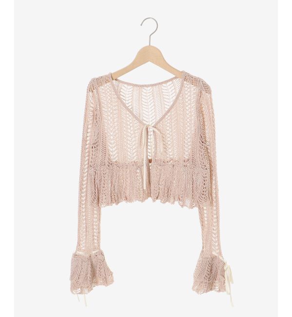  「キャミセットレーシー長袖カーデ」|カーディガン|