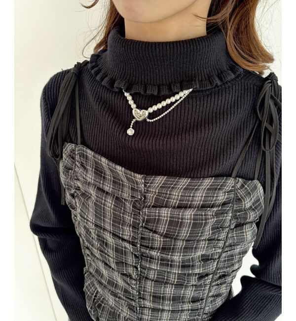  「ハートモチーフパールネックレス」|ネックレス|