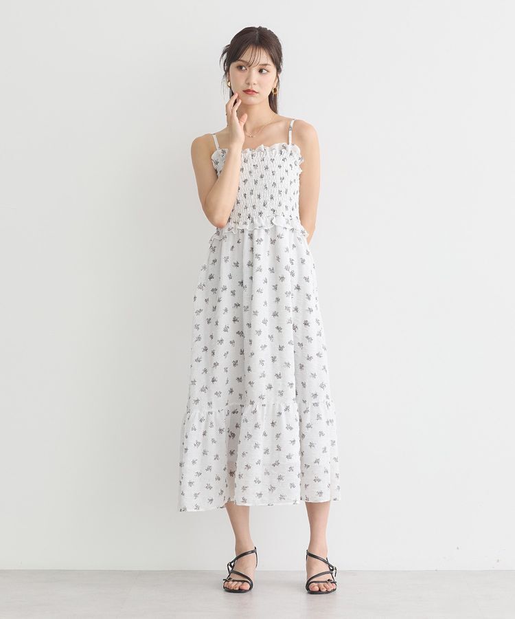 earth music&ecology「花柄シアーポップコーンキャミワンピース」|ワンピース|