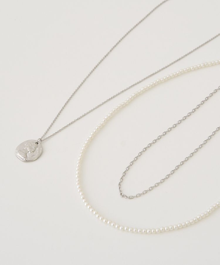 earth music&ecology「SET2点パールチェーンネックレス+コインモチーフネックレス」|ネックレス|