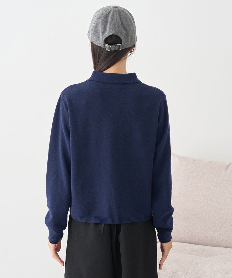 earth music&ecology「襟付きアーガイルニットカーディガン」|カーディガン|