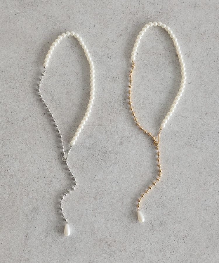 earth music&ecology「パールフックボールチェーンネックレス」|ネックレス|