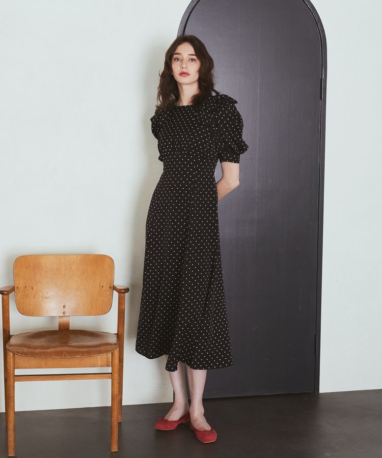 Maison de FLEUR Petite Robe「ドットワンピース」|ワンピース|ブラック