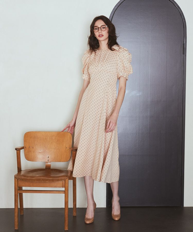 Maison de FLEUR Petite Robe「ドットワンピース」|ワンピース|ベージュ