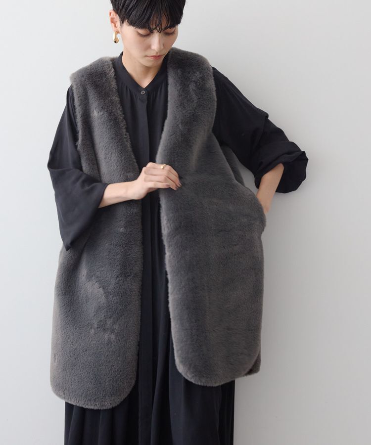 AMERICAN HOLIC「丈違いフェイクファーベスト」|ベスト・ジレ|