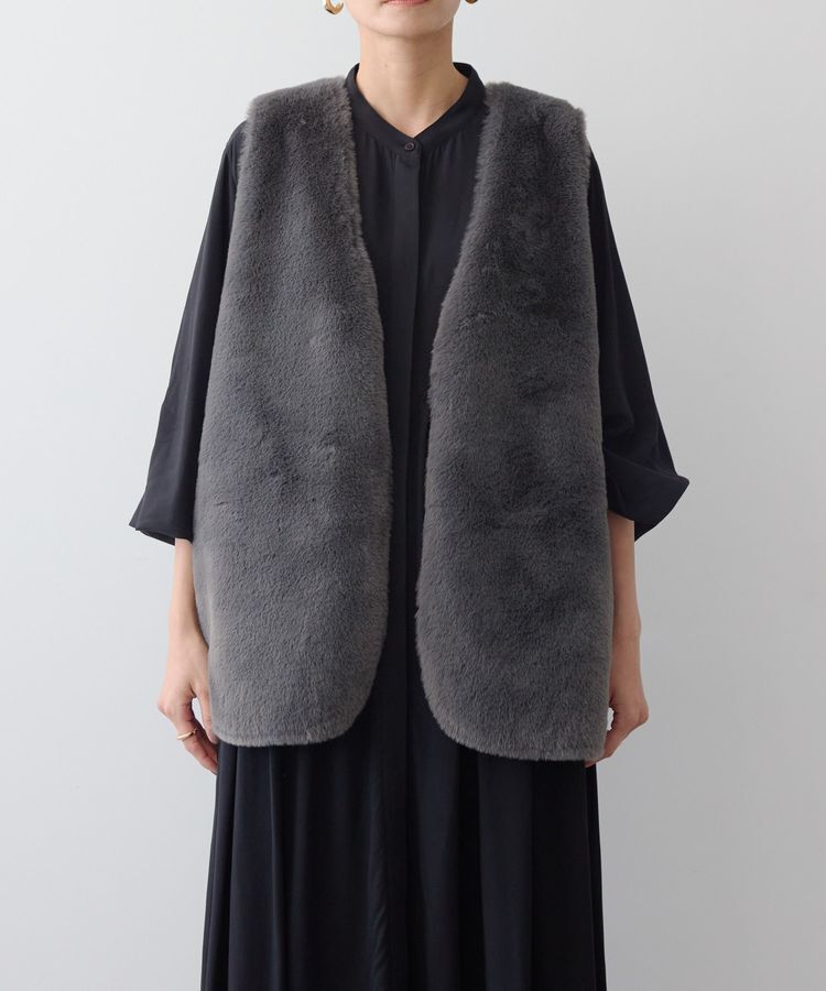 AMERICAN HOLIC「丈違いフェイクファーベスト」|ベスト・ジレ|