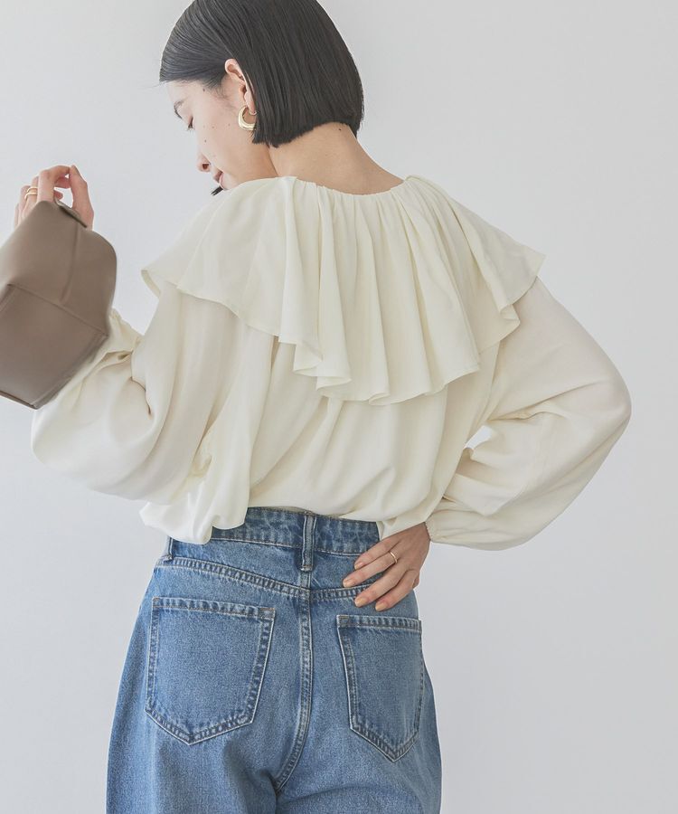 AMERICAN HOLIC「サラックール衿フリルラグランブラウス」|シャツ・ブラウス|